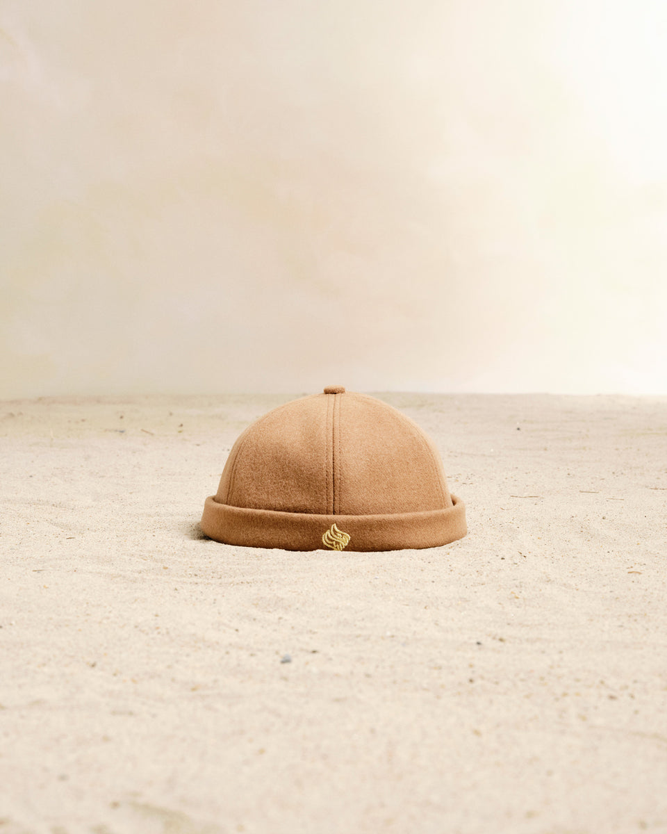 Brimless Cap Sand Brown