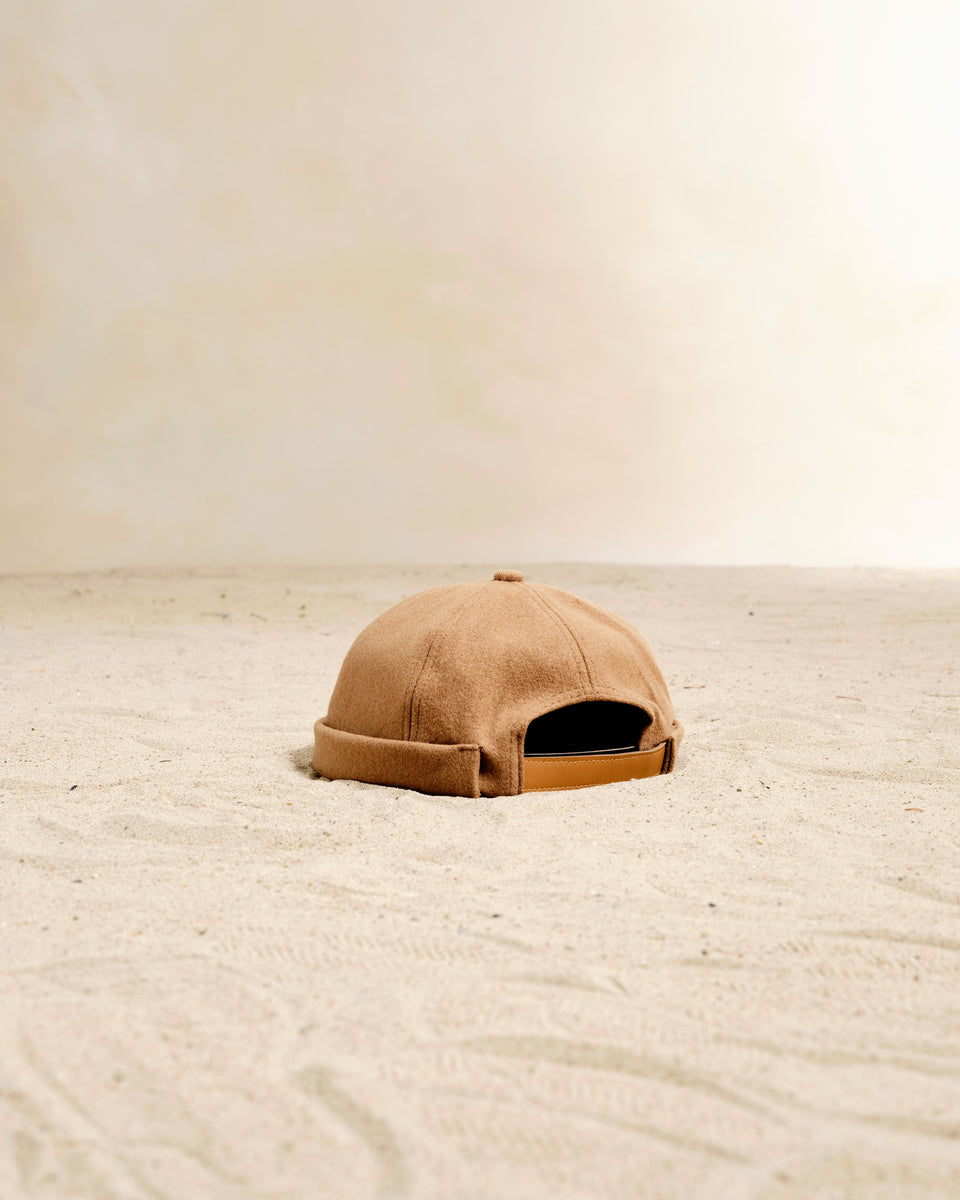 Brimless Cap Sand Brown